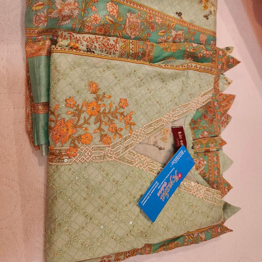 New tagged detail 3 pcs suit pakistani indian wear